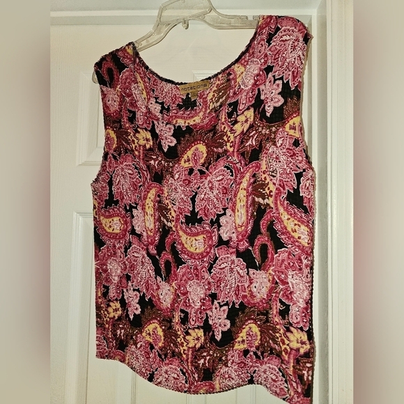 NEW NOTATIONS 2 PIECE BUTTON DOWN SHIRT AND MATCHING TANK TOP Shirt Plus Size XL - Picture 3 of 10